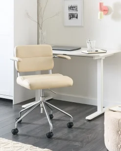 Sedia da scrivania CANDOR Pelle sintetica Bianco sporco