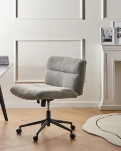 Sedia da scrivania CATLIN Bouclé Grigio chiaro