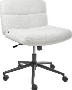 Sedia da scrivania CATLIN Bouclé Bianco