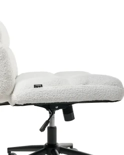 Sedia da scrivania CATLIN Bouclé Bianco
