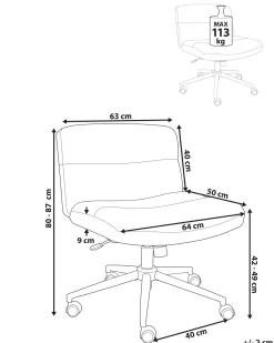 Sedia da scrivania CATLIN Bouclé Bianco