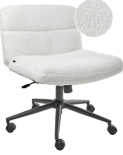 Sedia da scrivania CATLIN Bouclé Bianco