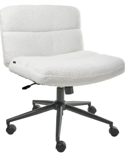 Sedia da scrivania CATLIN Bouclé Bianco
