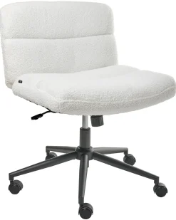 Sedia da scrivania CATLIN Bouclé Bianco