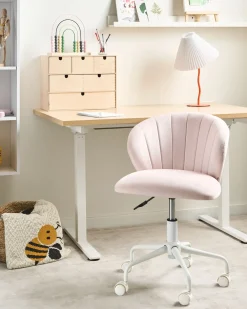 Sedia da scrivania CHEERFUL Velluto Rosa pastello