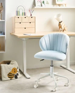 Sedia da scrivania CHEERFUL Velluto Azzurro