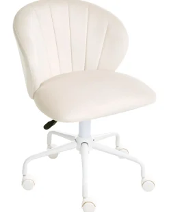 Sedia da scrivania CHEERFUL Velluto Bianco sporco