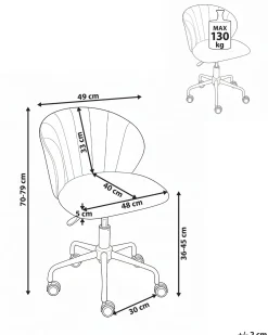 Sedia da scrivania CHEERFUL Velluto Bianco sporco