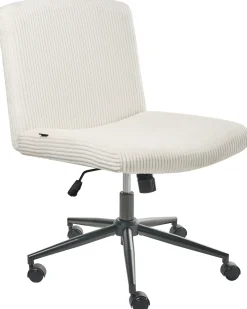 Sedia da scrivania GEDDES Velluto a coste Bianco