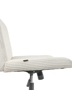 Sedia da scrivania GEDDES Velluto a coste Bianco