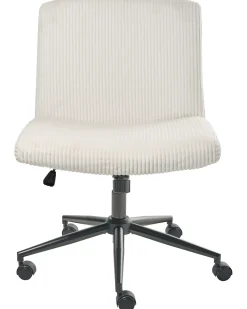 Sedia da scrivania GEDDES Velluto a coste Bianco