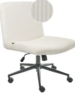 Sedia da scrivania GEDDES Velluto a coste Bianco