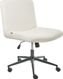 Sedia da scrivania GEDDES Velluto a coste Bianco