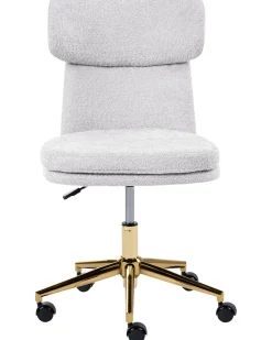 Sedia da scrivania GRANBY Bouclé Grigio chiaro