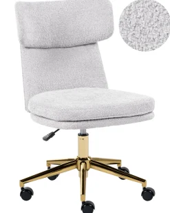 Sedia da scrivania GRANBY Bouclé Grigio chiaro