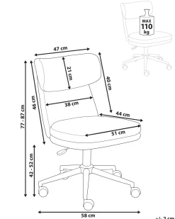 Sedia da scrivania GRANBY Bouclé Grigio chiaro