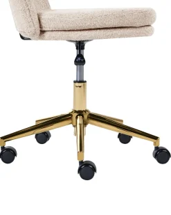 Sedia da scrivania GRANBY Bouclé Beige chiaro