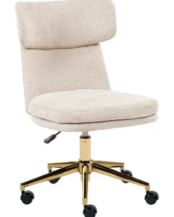 Sedia da scrivania GRANBY Bouclé Beige chiaro