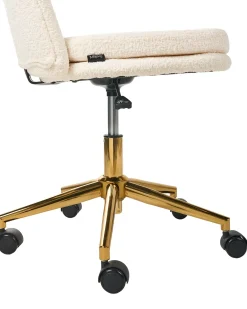 Sedia da scrivania GRANBY Bouclé Bianco sporco