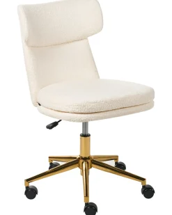 Sedia da scrivania GRANBY Bouclé Bianco sporco