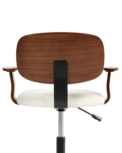 Sedia da scrivania GUNNISON Bouclé Bianco sporco