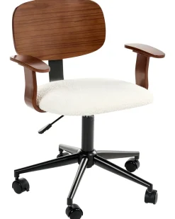 Sedia da scrivania GUNNISON Bouclé Bianco sporco
