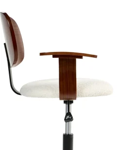 Sedia da scrivania GUNNISON Bouclé Bianco sporco