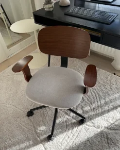 Sedia da scrivania GUNNISON Lino sintetico Grigio chiaro