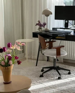 Sedia da scrivania GUNNISON Lino sintetico Grigio chiaro