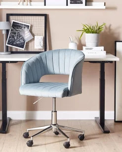 Sedia da scrivania KATONAH Velluto Azzurro