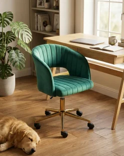 Sedia da scrivania KATONAH Velluto Verde