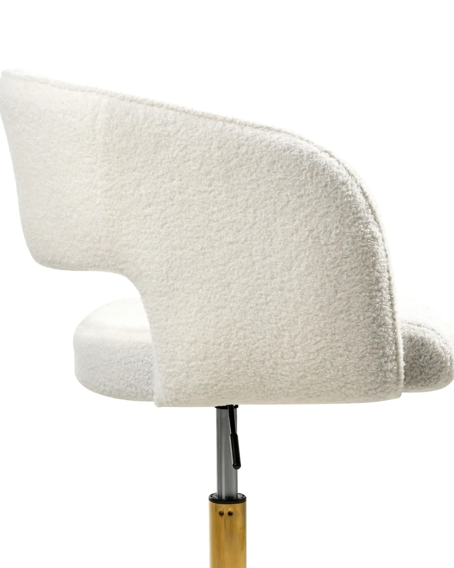 Sedia da scrivania KATONAH Bouclé Bianco sporco