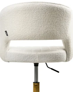 Sedia da scrivania KATONAH Bouclé Bianco sporco