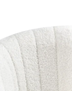 Sedia da scrivania KATONAH Bouclé Bianco sporco