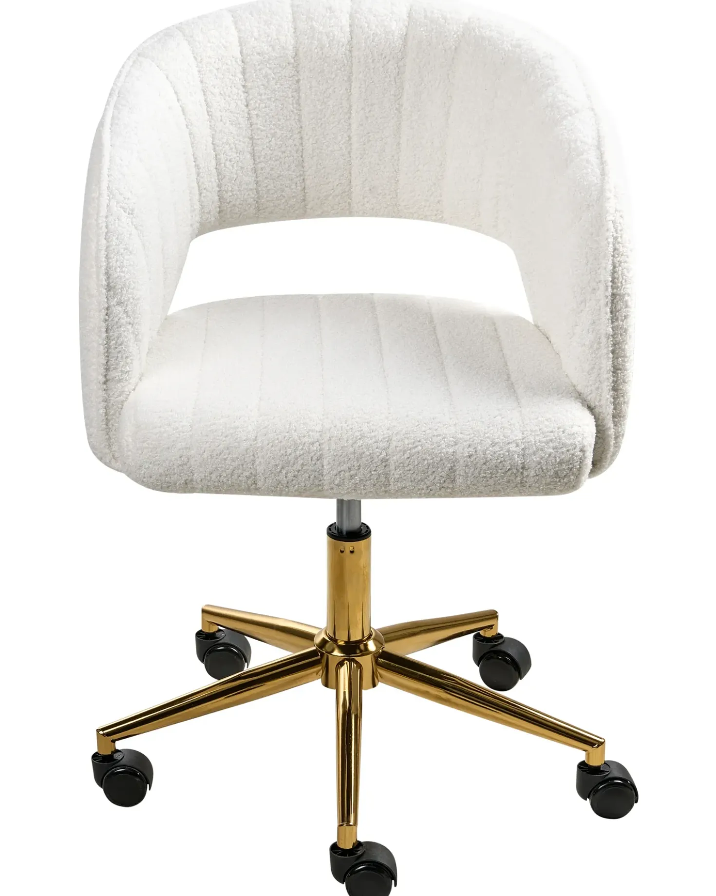 Sedia da scrivania KATONAH Bouclé Bianco sporco