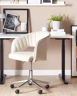 Sedia da scrivania KATONAH Velluto Beige chiaro
