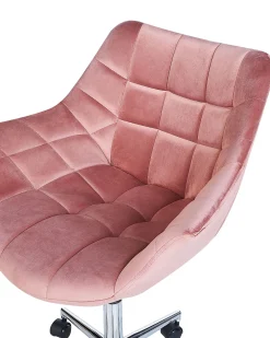 Sedia da scrivania LABELLE Velluto Rosa