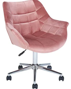 Sedia da scrivania LABELLE Velluto Rosa