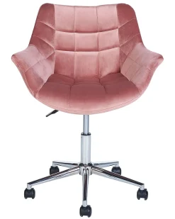 Sedia da scrivania LABELLE Velluto Rosa