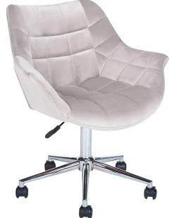 Sedia da scrivania LABELLE Velluto Grigio