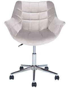 Sedia da scrivania LABELLE Velluto Grigio