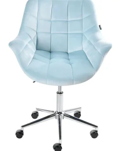 Sedia da scrivania LABELLE Velluto Azzurro