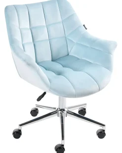 Sedia da scrivania LABELLE Velluto Azzurro