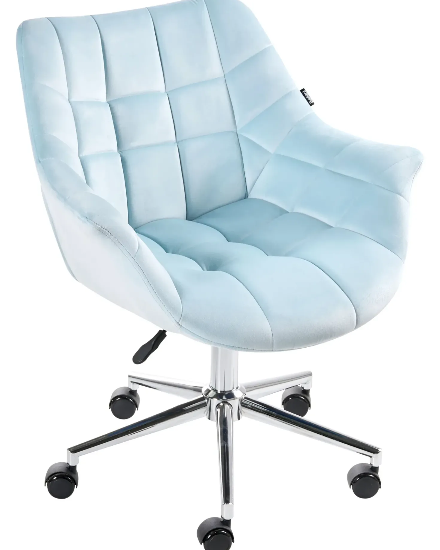 Sedia da scrivania LABELLE Velluto Azzurro