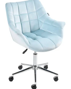 Sedia da scrivania LABELLE Velluto Azzurro
