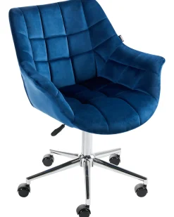 Sedia da scrivania LABELLE Velluto Blu marino