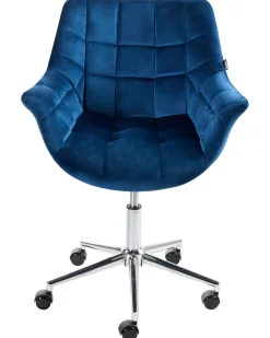 Sedia da scrivania LABELLE Velluto Blu marino