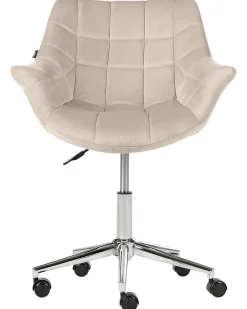 Sedia da scrivania LABELLE Velluto Beige