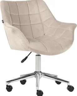 Sedia da scrivania LABELLE Velluto Beige