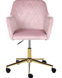 Sedia da scrivania LELORIA Velluto Rosa pastello